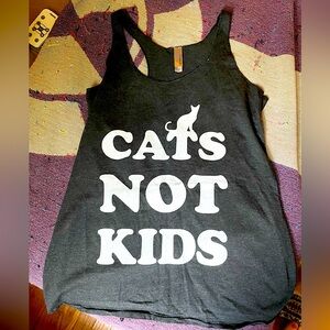 CALLING ALL CATLADIES! Cats not kids tank top! NEVER WORN!
